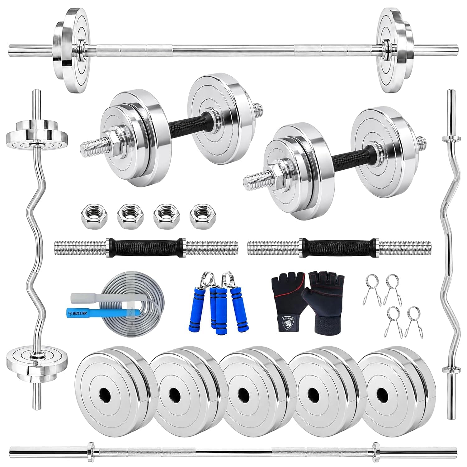 BULLAR Weight Chrome Straight Dumbbell