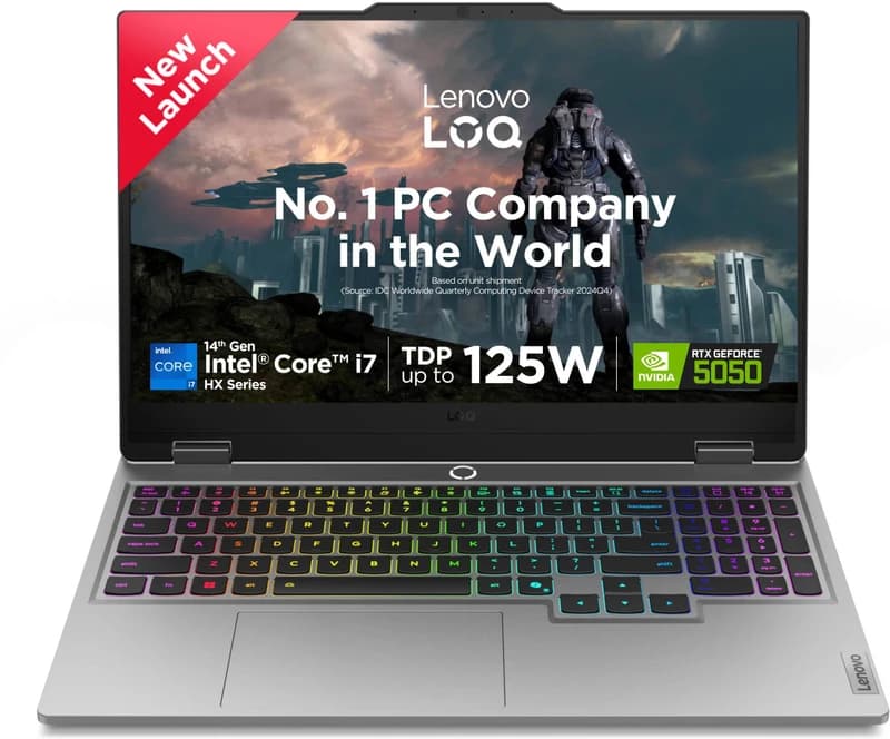 Lenovo LOQ 2025 Intel Core i7 14th Gen 14700HX - (16 GB/1 TB SSD/Windows 11 Home/8 GB Graphics/NVIDIA GeForce RTX 5050) LoQ 15IRX10 Gaming Laptop Rs.338290 Price in India