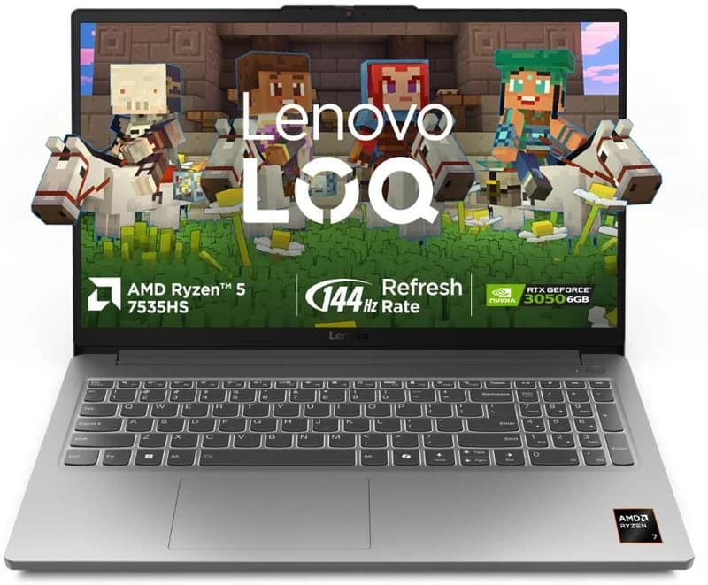 Lenovo LOQ Essential AMD Ryzen 5 Hexa Core 7535HS - (16 GB/512 GB SSD/Windows 11 Home/6 GB Graphics/NVIDIA GeForce RTX 3050) LOQ 15ARP10E Gaming Laptop Rs.200890 Price in India