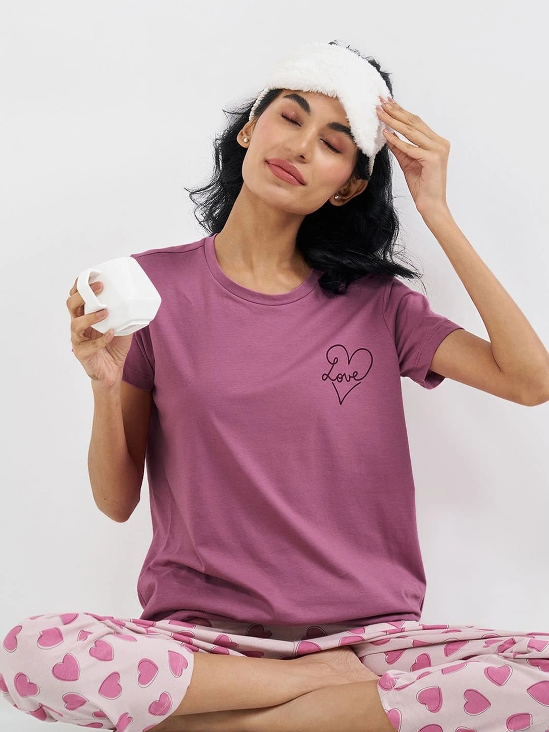 Dreamz by Pantaloons Printed Cotton Round Neck Regular Lounge Tshirts