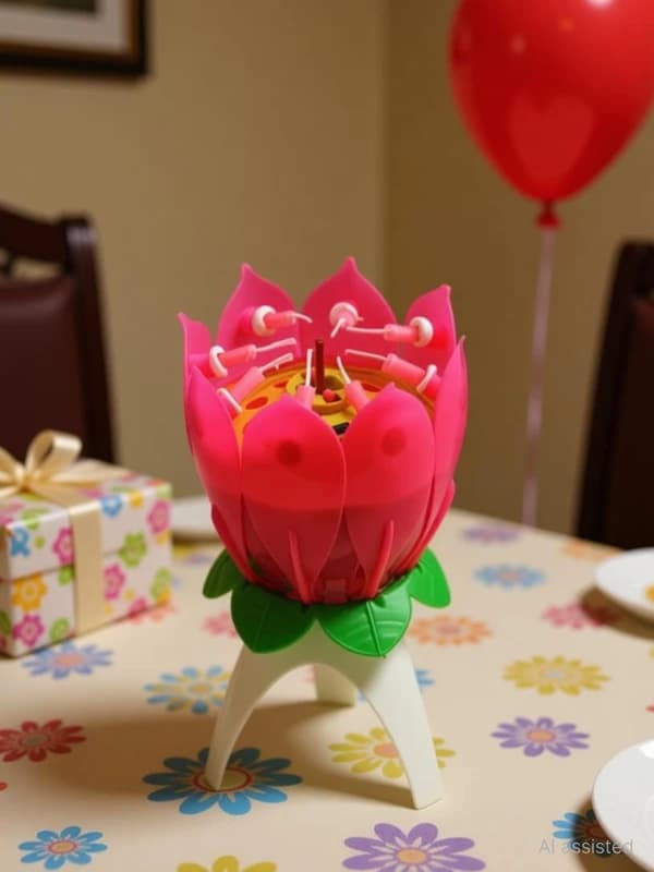 Krishiv Cake Candle Musical Candle Lotus Flower Party Gift Art Happy Birthday Candle Lights Party Diy Cake Decoration Kids Candles Wax Candle Price in India